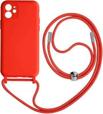 Coque AVIZAR pour iPhone 11 avec Lanière 80cm Rouge