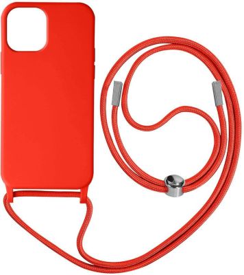 Coque AVIZAR iPhone 12/12 Pro avec Lanière 80cm rouge