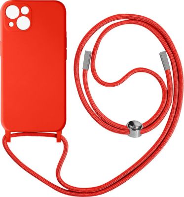Coque AVIZAR pour iPhone 13 avec Lanière 80cm rouge