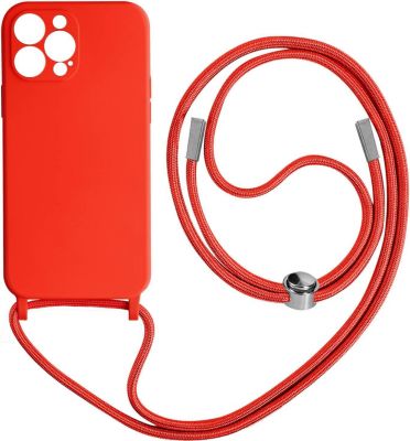 Coque AVIZAR iPhone 13 Pro avec Lanière 80cm rouge