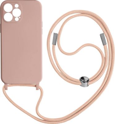 Coque AVIZAR iPhone 13 Pro Max avec Lanière 80cm rose