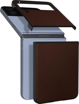 Coque AVIZAR Galaxy Z Flip 4 Cuir Marron
