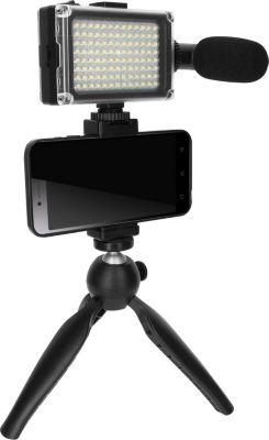 Trépied PULUZ Vlog : Trépied, Micro, Projecteur LED