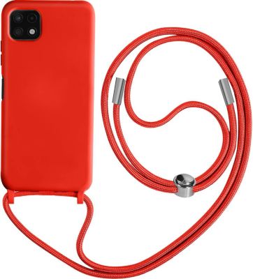 Coque AVIZAR Galaxy A22 5G avec Lanière 80cm Rouge