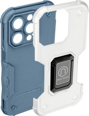 Coque AVIZAR iPhone 14 Pro Hybride Bague Stand Blanc