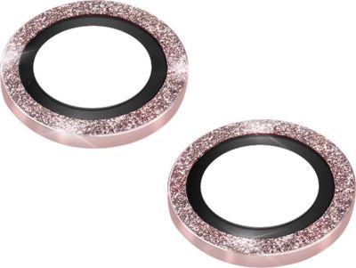 Protège objectif AVIZAR iPhone 14 et 14 Plus, Pailleté Rose