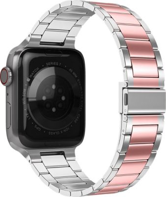 Bracelet AVIZAR Apple Watch 38 - 41 mm Acier Argent/Rose