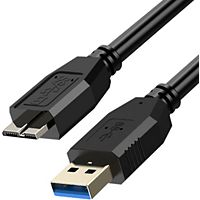 Câble USB AVIZAR USB 3.0 Micro B, Noir, Longueur 1,8m