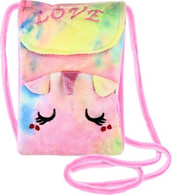 Sac Licorne Arc-en-ciel En Peluche Pour Fille – Bandoulière Ajustable, Fermeture éclair, Taille 18x13 Cm – Idéal Pour Petits Trésors