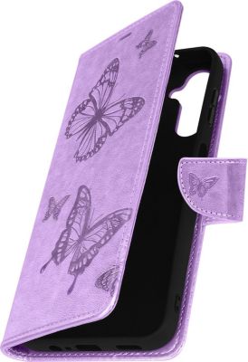 Etui AVIZAR Galaxy A14 Papillon Portefeuille Violet