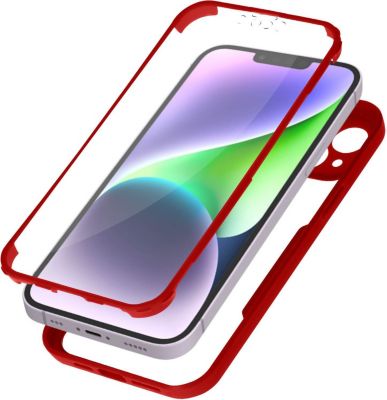 Coque AVIZAR iPhone 14 Plus Dos Plexiglas Bord Rouge