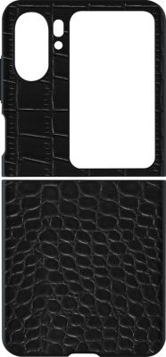 Coque AVIZAR Oppo Find N2 Flip Aspect Cuir Croco Noir