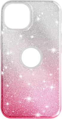 Coque AVIZAR iPhone 14 Paillette Argent et Rose