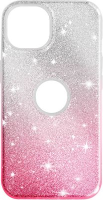 Coque AVIZAR iPhone 14 Paillette Argent et Rose
