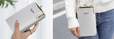 Etui AVIZAR Bandoulière Simili cuir Grainé Gris