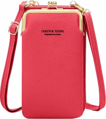 Etui AVIZAR Bandoulière Simili cuir Grainé Rose