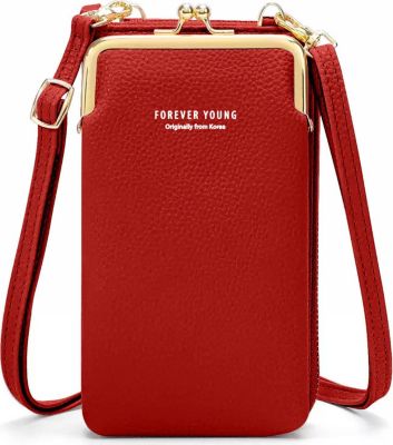 Etui AVIZAR Bandoulière Simili cuir Grainé Rouge