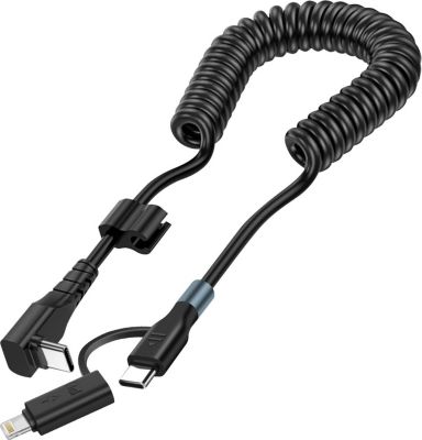 Câble alimentation AVIZAR Câble spiralé, Design coudé 1,5m