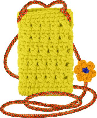 Etui AVIZAR Bandoulière Tricoté Main Jaune