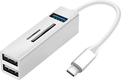 Adaptateur USB AVIZAR Hub USB-C 5 en 1, 3x USB + Lecteur carte