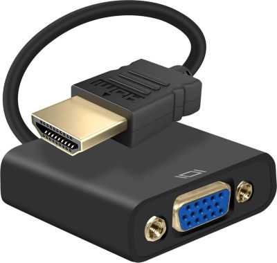 Adaptateur HDMI/VGA AVIZAR HDMI Mâle vers VGA Femelle, 20cm Noir
