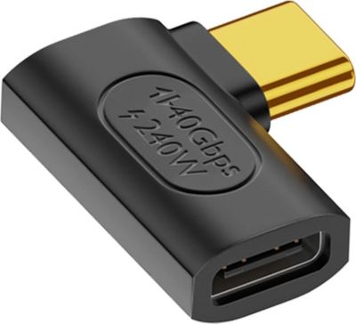 Câble alimentation AVIZAR USB C Mâle / Femelle Coudé sur le Côté