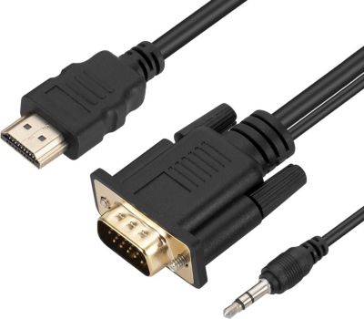 Câble HDMI AVIZAR HDMI vers VGA Mâle + Prise Jack 3.5mm