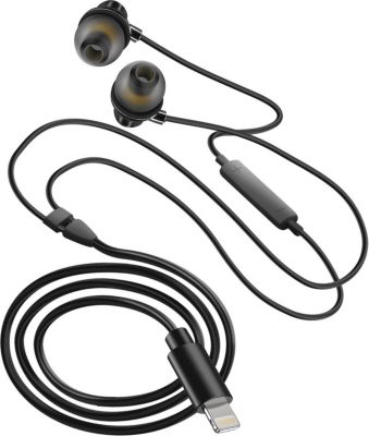 Ecouteurs LINQ Filaires Ligthning Kit Mains Libres Noir