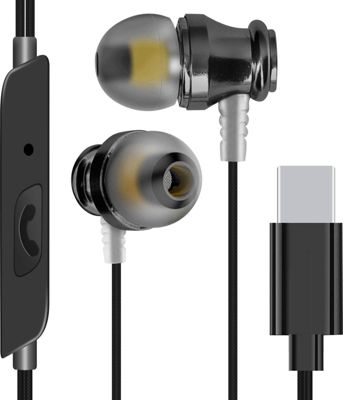 Ecouteurs LINQ Filaires USB C Kit Mains Libres Noir