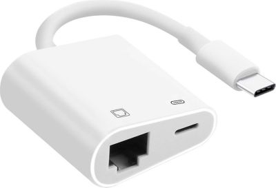 AVIZAR USB-C vers Ethernet et USB-C Blanc