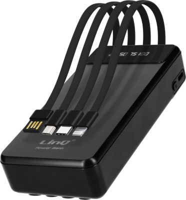 Batterie externe LINQ 25800mAh + Câble 4 en 1 Amovible Blanc