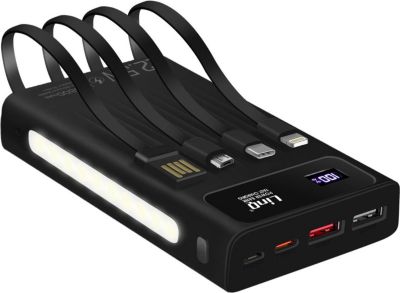 Batterie externe LINQ 25800mAh 3 en 1 22.5W + Torche noir