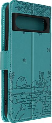Etui AVIZAR Google Pixel 8 Motif Chat Turquoise Etui AVIZAR Google Pixel 8 Motif Chat Turquoise