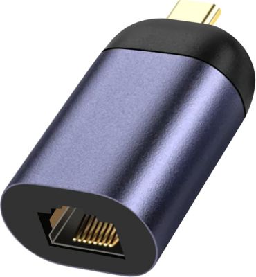 Adaptateur USB-C/Ethernet AVIZAR USB-C vers Ethernet Compact Gris Foncé