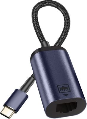 Adaptateur USB-C/Ethernet AVIZAR USB-C vers Ethernet 10cm Gris Foncé
