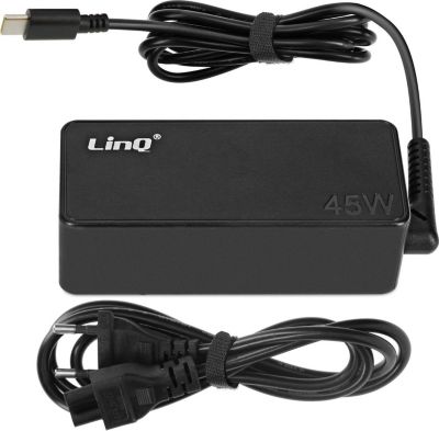 Chargeur ordinateur portable LINQ Secteur USB C 45W p. Ordinateur portable