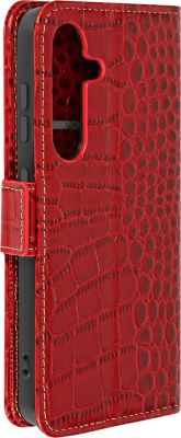 Etui AVIZAR Samsung S24 / S25 Cuir Effet Croco Rouge