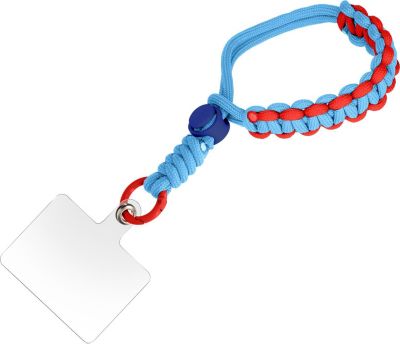 Cordon AVIZAR Dragonne Nylon Tressé Bleu et Rouge