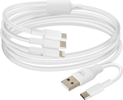 Câble alimentation LINQ 3en1 USB-C / Lightning / Micro-USB, 1.2m