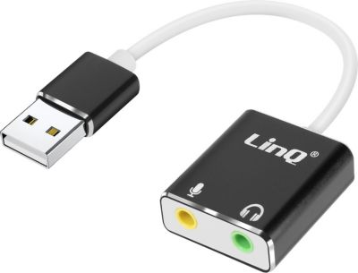 Adaptateur Jack LINQ Câble USB 2.0 Double Jack 3.5mm Micro