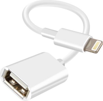 Adaptateur Lightning/USB AVIZAR OTG USB vers Lightning Compact Blanc