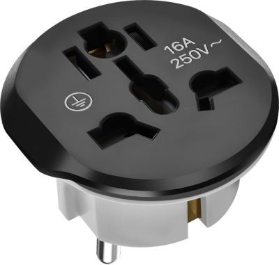 Adaptateur de voyage AVIZAR EU vers UK / AU / USA / CN Noir et Blanc