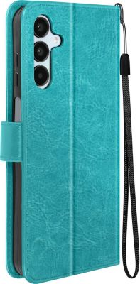 Etui MAYAXESS Galaxy A15 5G Portefeuille Turquoise