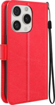 Etui MAYAXESS iPhone 15 Pro Portefeuille Rouge