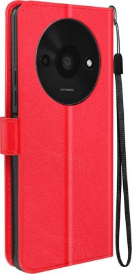 Etui MAYAXESS Dragonne Redmi A3 Portefeuille Rouge