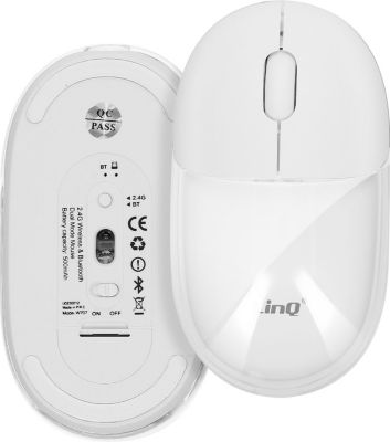 Souris gamer LINQ Souris Bluetooth ou Wifi + LED RGB Blanc