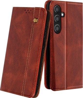 Etui AVIZAR Samsung S24 FE Clapet Surpiqué Marron Etui AVIZAR Samsung S24 FE Clapet Surpiqué Marron