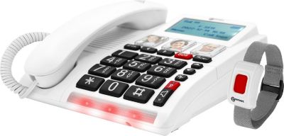 Téléphone sans fil GEEMARC Téléphone appel d'urgence + Bracelet SOS