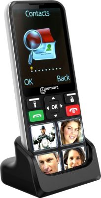 Téléphone sans fil GEEMARC Larges touches - Bouton SOS - Noir