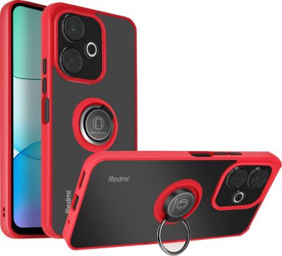 Coque AVIZAR Xiaomi Redmi 13 Bague Support Rouge